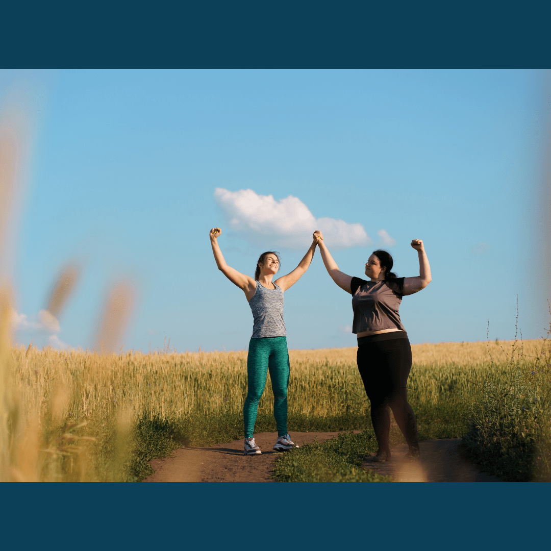 two woman celebrating