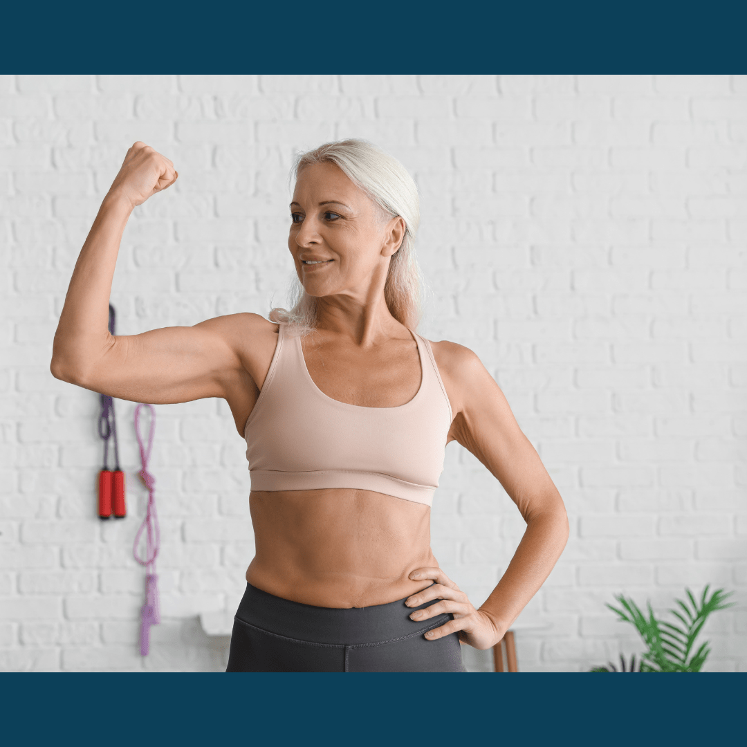woman flexing her bicep