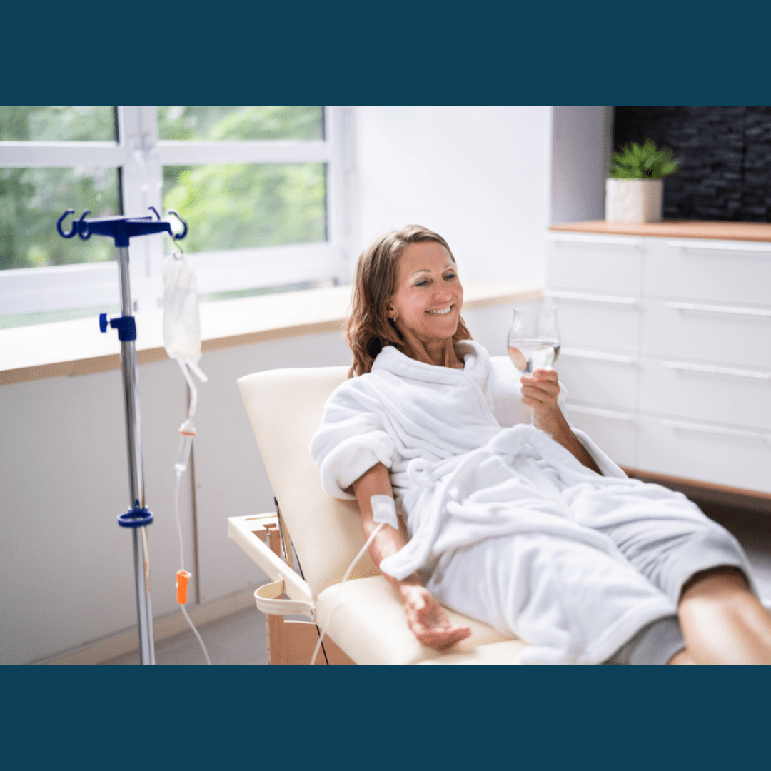 Woman receiving NAD+ IV Therapy